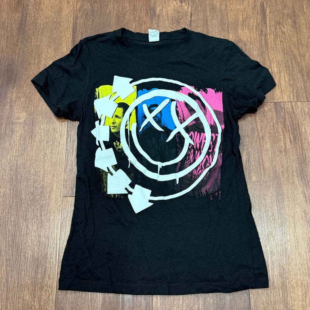 Blink 182 Black Album Cover Band Graphic Kids Tee